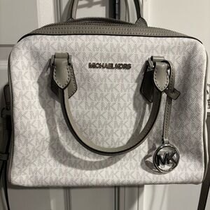 Michael Kors White and Gray Crossbody Bag